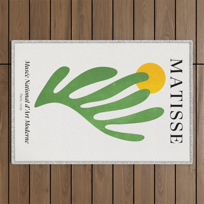 Green Leaf & Sun: Matisse Edition | Mid Century Series Outdoor Rug Gallery Image 1
