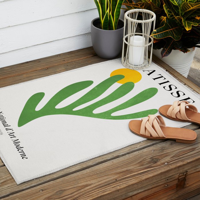 Green Leaf & Sun: Matisse Edition | Mid Century Series Outdoor Rug Gallery Image 2