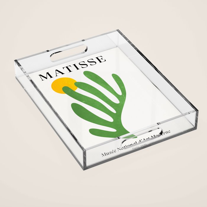 Green Leaf & Sun: Matisse Edition | Mid Century Series Acrylic Tray Gallery Image 1