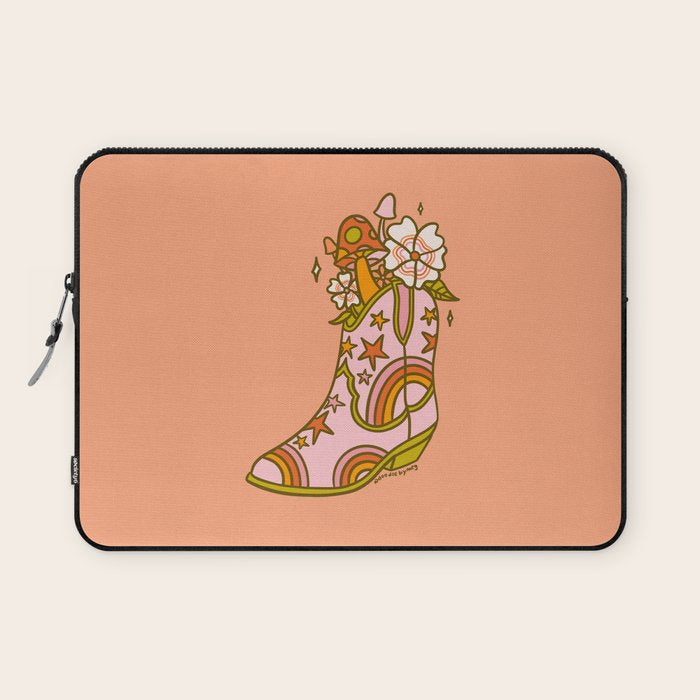 Flower Cowboy Boot Laptop Sleeve Gallery Image 1