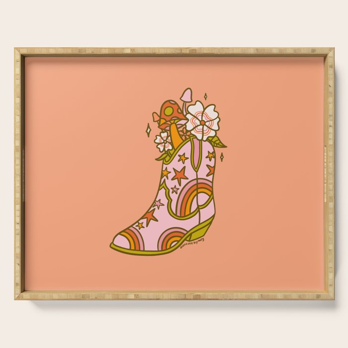 Flower Cowboy Boot Serving Tray Gallery Image 1