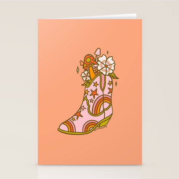 Flower Cowboy Boot Stationery Card Gallery Image 1