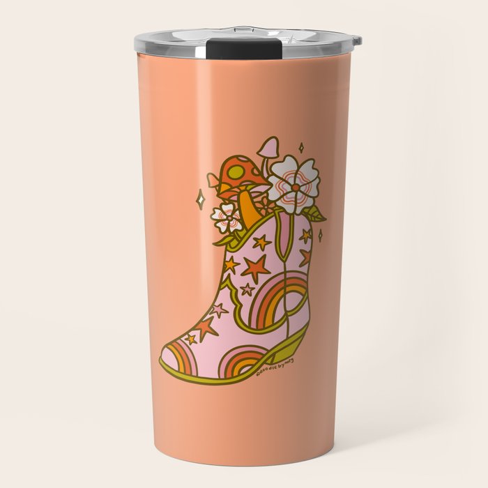 Flower Cowboy Boot Travel Mug Gallery Image 1