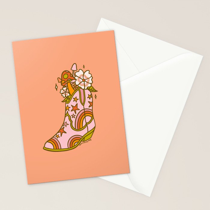 Flower Cowboy Boot Stationery Card Gallery Image 2