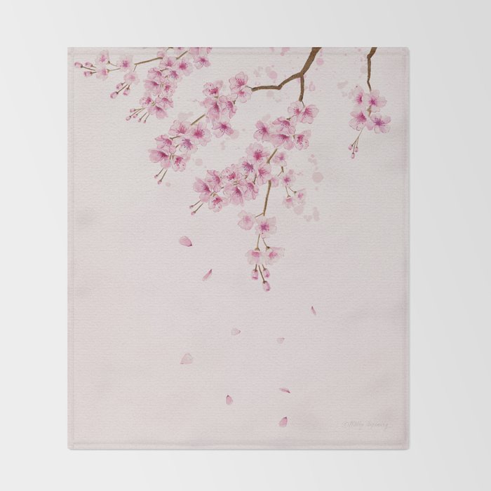 Cherry Blossom 2  Throw Blanket Gallery Image 2