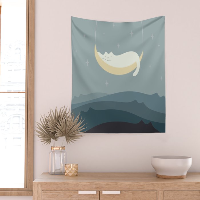 Cat Landscape 188 Wall Tapestry Gallery Image 2