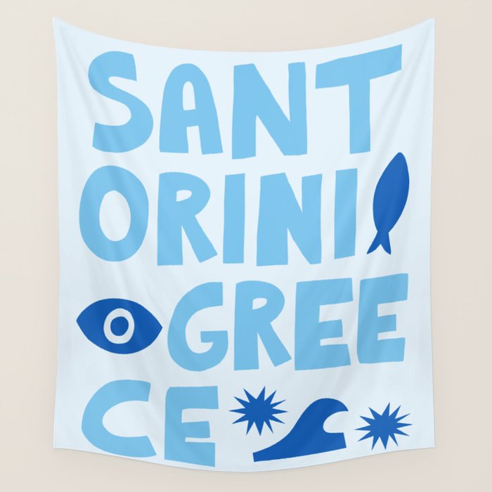 Santorini, Greece: Going Places Wall Tapestry Gallery Image 4