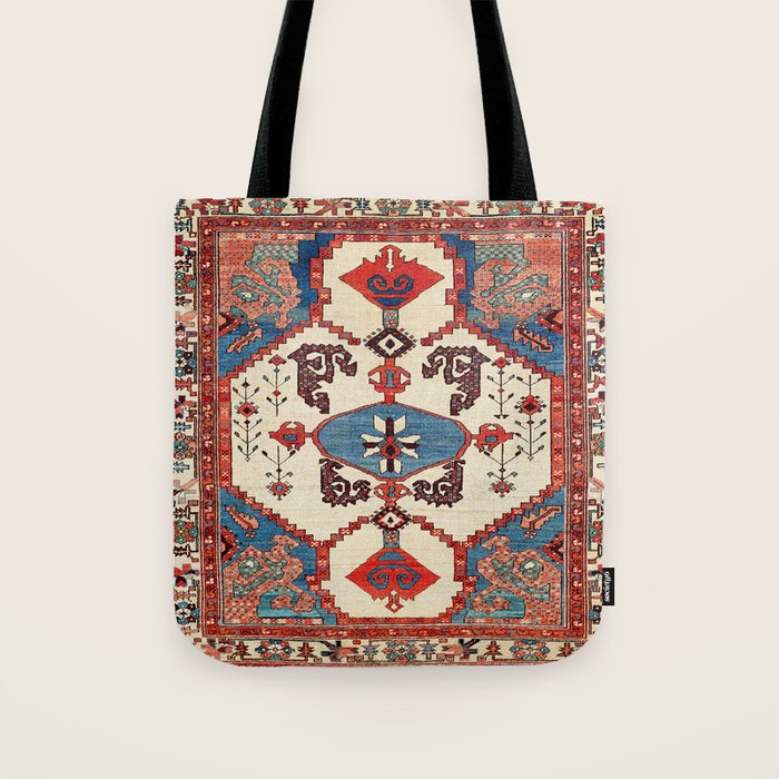 Bakhshaish Azerbaijan Northwest Persian Rug Print Tote Bag Gallery Image 1