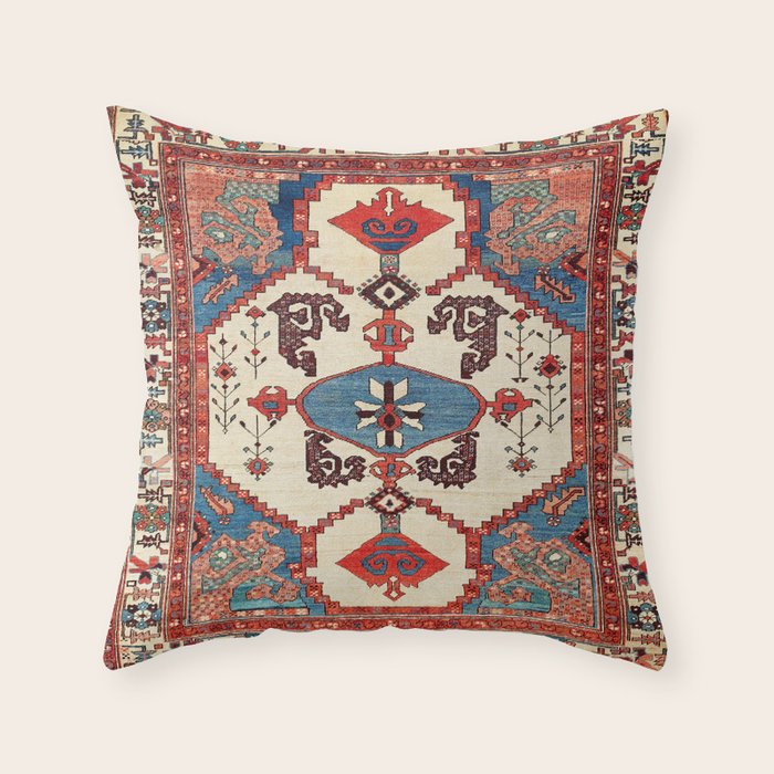 Bakhshaish Azerbaijan Northwest Persian Rug Print Throw Pillow Gallery Image 6