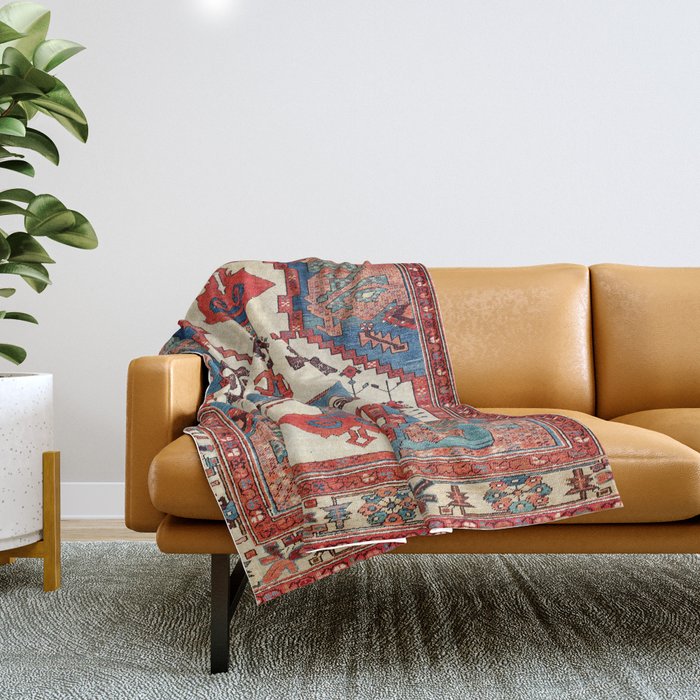 Bakhshaish Azerbaijan Northwest Persian Rug Print Throw Blanket Gallery Image 1