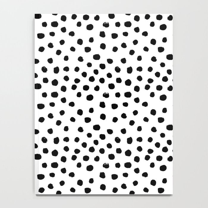 Preppy black and white dots minimal abstract brushstrokes painting illustration pattern print Notebook Gallery Image 4