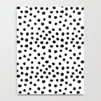 Preppy black and white dots minimal abstract brushstrokes painting illustration pattern print Notebook Gallery Image 4