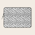 Preppy black and white dots minimal abstract brushstrokes painting illustration pattern print Laptop Sleeve Gallery Image 1