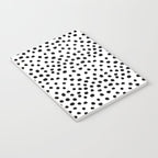 Preppy black and white dots minimal abstract brushstrokes painting illustration pattern print Notebook Gallery Image 3