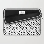 Preppy black and white dots minimal abstract brushstrokes painting illustration pattern print Laptop Sleeve Gallery Image 2