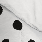 Preppy black and white dots minimal abstract brushstrokes painting illustration pattern print Comforter Gallery Image 4