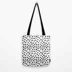 Preppy black and white dots minimal abstract brushstrokes painting illustration pattern print Tote Bag Gallery Image 2