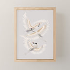 traditional Japanese cranes bright illustration Mini Art Print Gallery Image 1