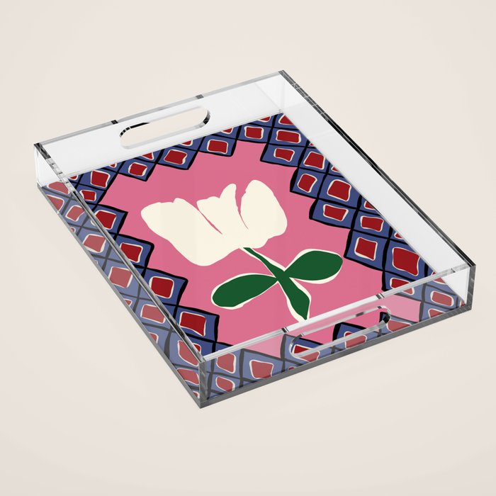 Petal plaid playtime I Acrylic Tray Gallery Image 1