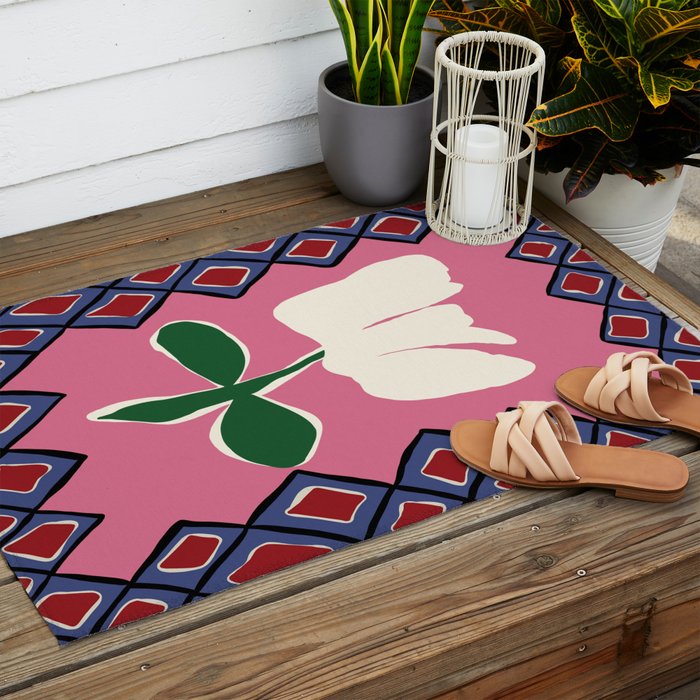 Petal plaid playtime I Outdoor Rug Gallery Image 2