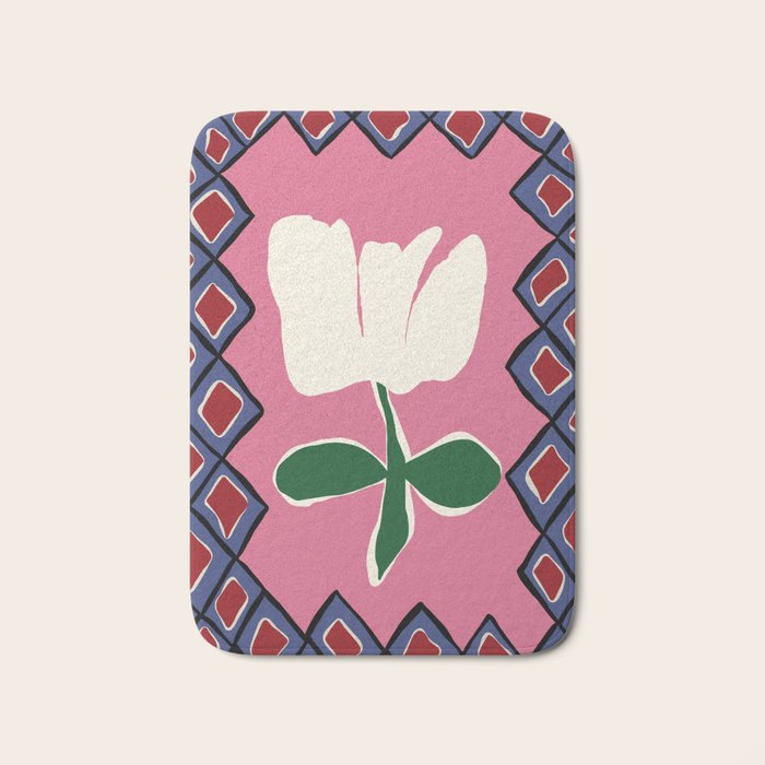 Petal plaid playtime I Bath Mat Gallery Image 1