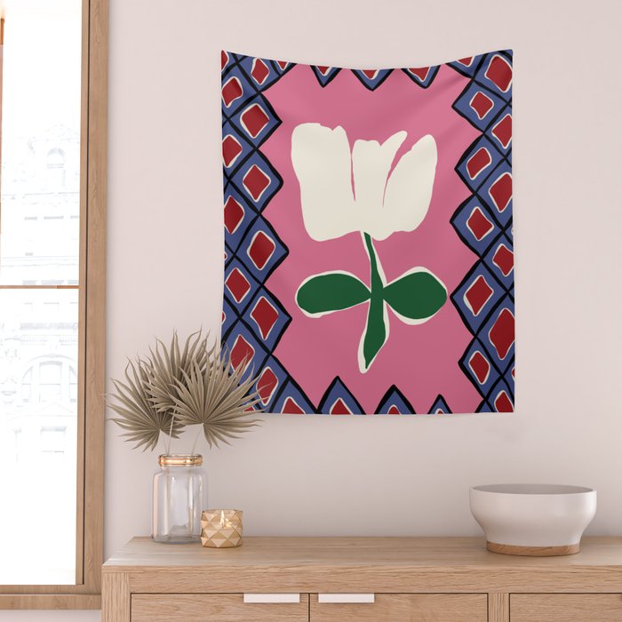 Petal plaid playtime I Wall Tapestry Gallery Image 2