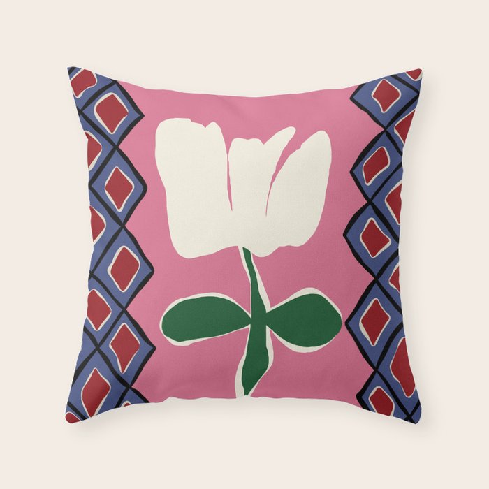 Petal plaid playtime I Throw Pillow Gallery Image 6