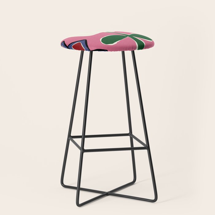 Petal plaid playtime I Stool Gallery Image 1