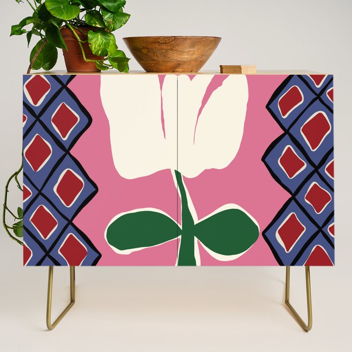 Petal plaid playtime I Credenza Gallery Image 1