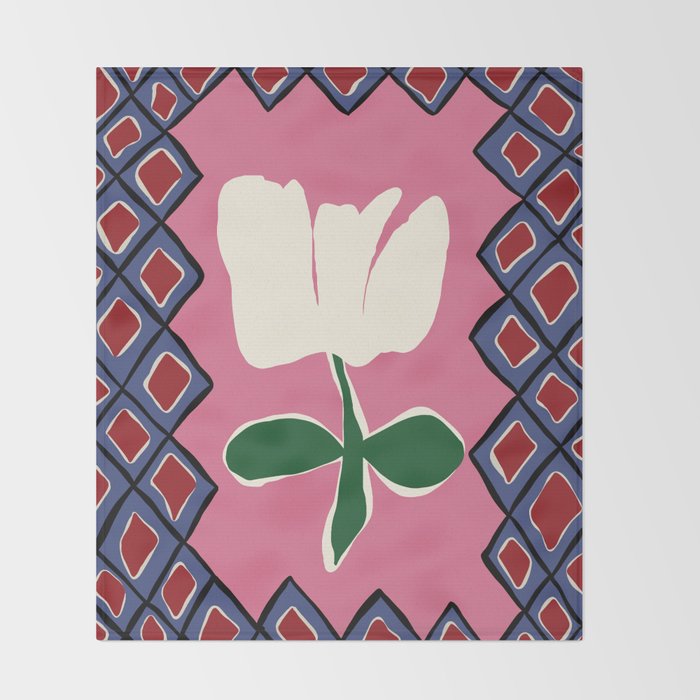 Petal plaid playtime I Throw Blanket Gallery Image 2