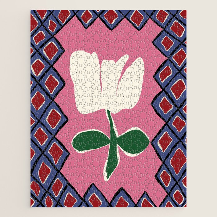 Petal plaid playtime I Jigsaw Puzzle Gallery Image 1