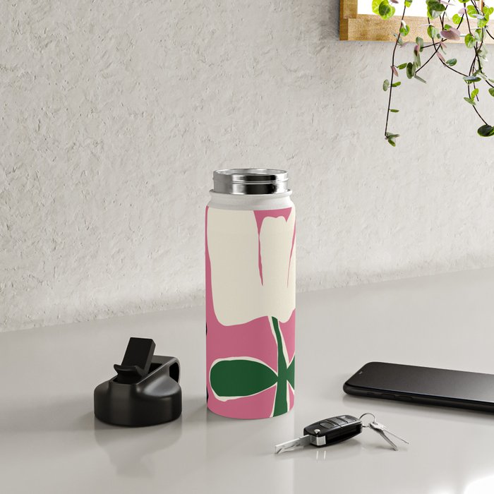 Petal plaid playtime I Water Bottle Gallery Image 4