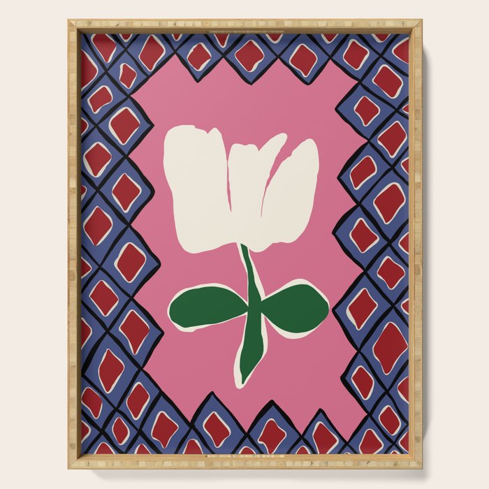 Petal plaid playtime I Serving Tray Gallery Image 1