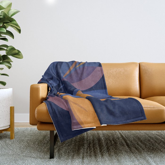 Scorpio Dark Abstract Botanical Throw Blanket Gallery Image 1