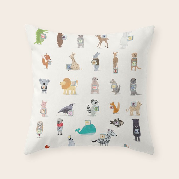 little alphabet Throw Pillow Gallery Image 6