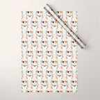 Japanese Lucky Cat with Cherry Blossoms Wrapping Paper Gallery Image 1