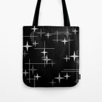 Mid Century Modern Stars (Black) Tote Bag Gallery Image 1