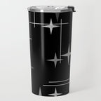 Mid Century Modern Stars (Black) Travel Mug Gallery Image 2