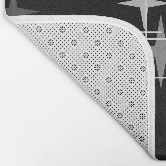 Mid Century Modern Stars (Black) Bath Mat Gallery Image 2