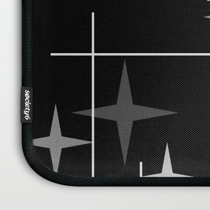 Mid Century Modern Stars (Black) Laptop Sleeve Gallery Image 3