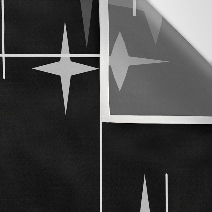 Mid Century Modern Stars (Black) Wall Tapestry Gallery Image 3