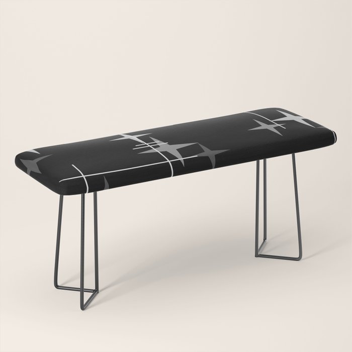 Mid Century Modern Stars (Black) Bench Gallery Image 1