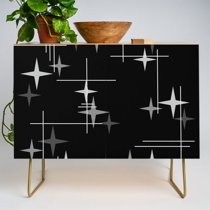 Mid Century Modern Stars (Black) Credenza Gallery Image 1