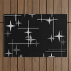 Mid Century Modern Stars (Black) Outdoor Rug Gallery Image 1