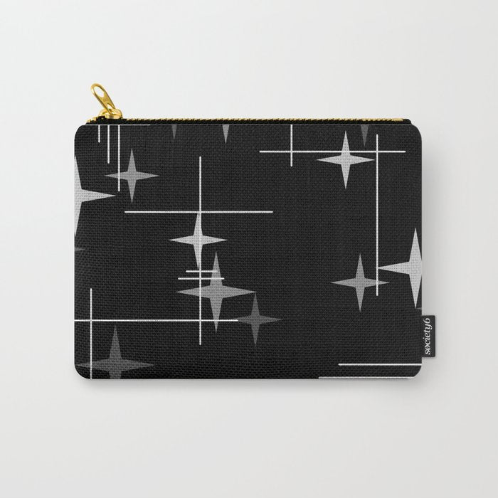 Mid Century Modern Stars (Black) Carry All Pouch Gallery Image 1