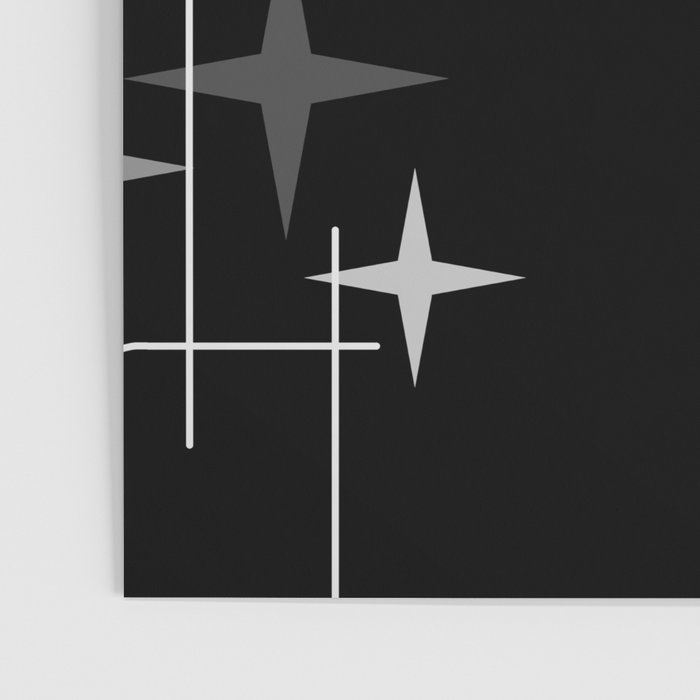 Mid Century Modern Stars (Black) Poster Gallery Image 3