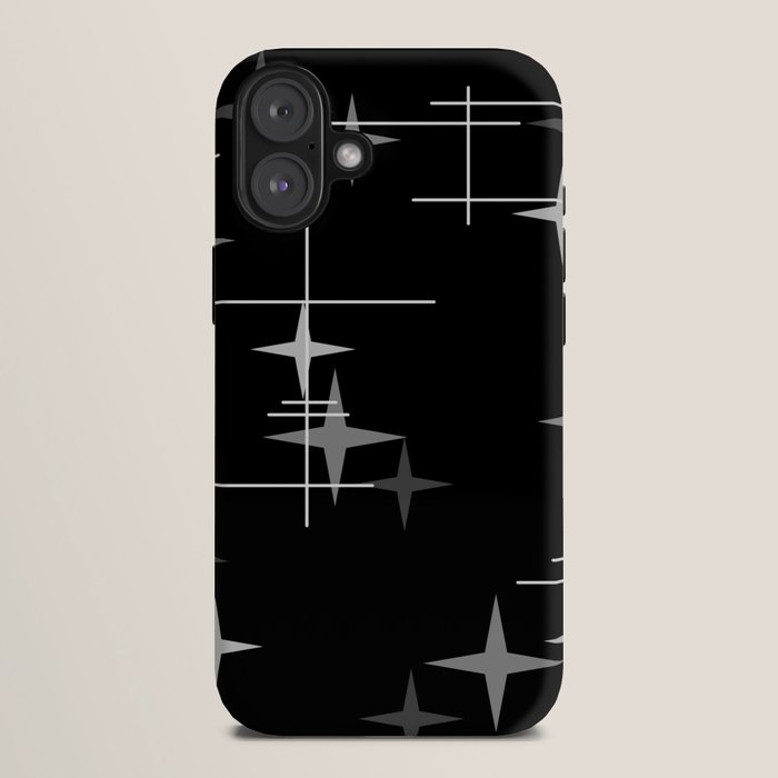 Mid Century Modern Stars (Black) iPhone Case Gallery Image 10