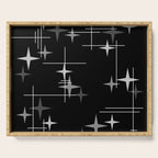 Mid Century Modern Stars (Black) Serving Tray Gallery Image 1