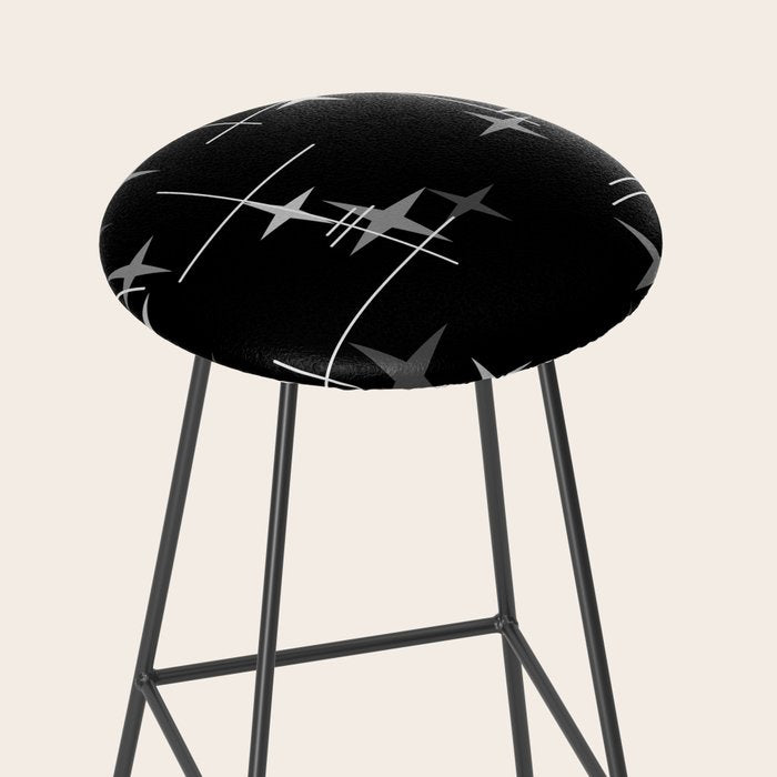 Mid Century Modern Stars (Black) Stool Gallery Image 2