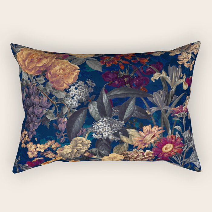 Blooming Oasis IV - Night Rectangular Pillow Gallery Image 1